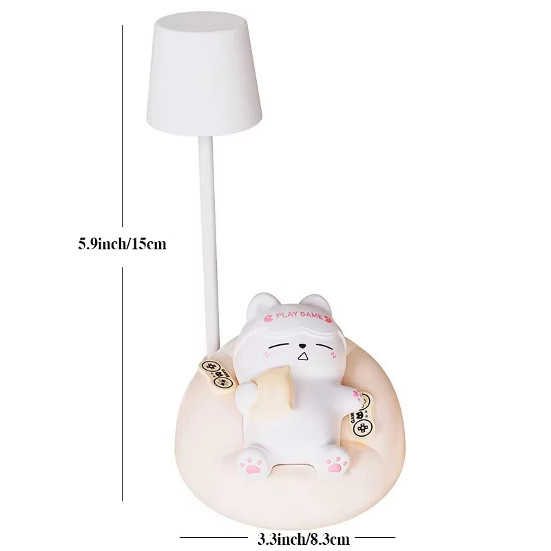 Mini Lámpara LED Gato – Luz Ajustable, Recargable y Portátil para Dormitorio