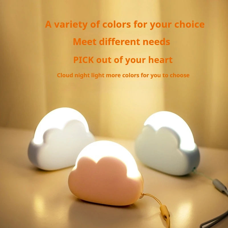 Lámpara Nocturna LED Nube – Mini, Inalámbrica y Recargable USB