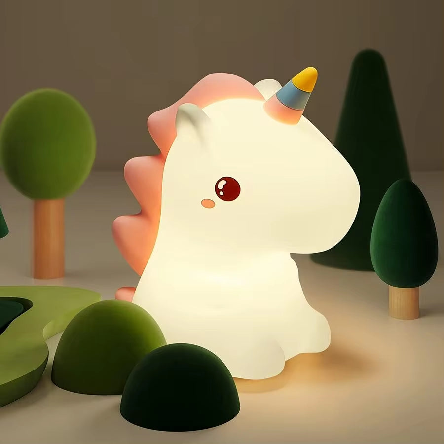 Unicornio LED para Dormitorio Infantil – Lámpara Táctil USB
