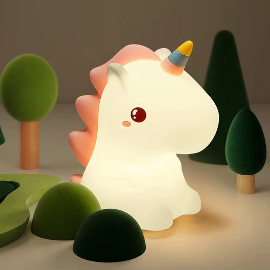 Unicornio LED para Dormitorio Infantil – Lámpara Táctil USB