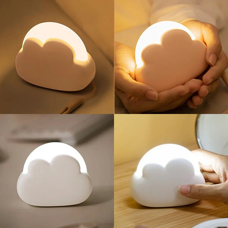 Lámpara Nocturna LED Nube – Mini, Inalámbrica y Recargable USB