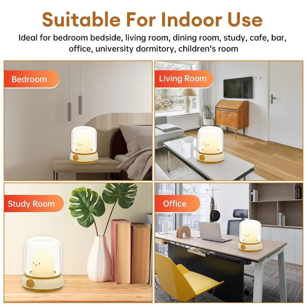 Lámpara Nocturna LED de Mesa – Portátil, Recargable USB, Decorativa