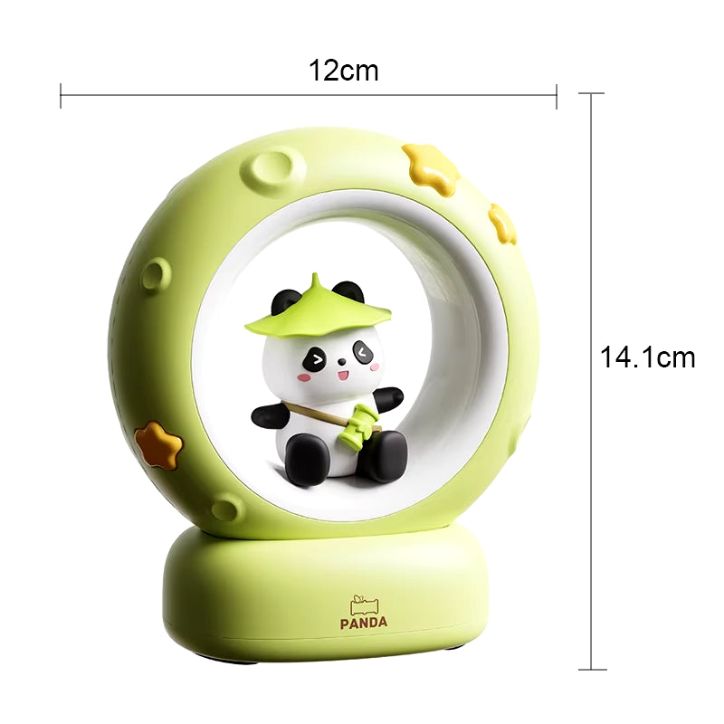 Luz de Noche Infantil de Panda y Astronauta – Portátil y Suave para Dormitorio