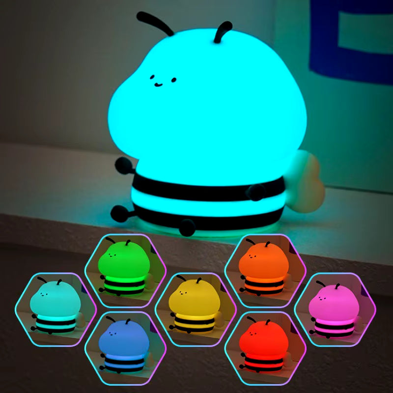 Luz de Noche Infantil Abeja – Portátil, Suave y Segura para Dormitorio