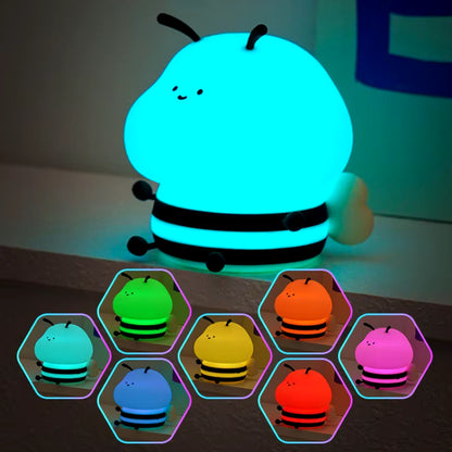 Luz de Noche Infantil Abeja – Portátil, Suave y Segura para Dormitorio