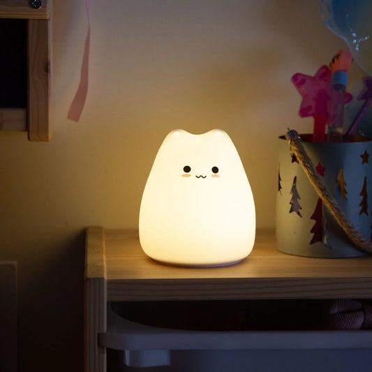 Lampara Nocturna De Mesa LED Infantil Quitamiedos Y Recargable "Cat"