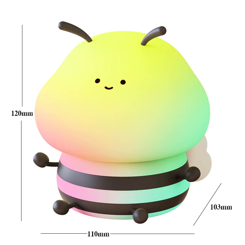 Luz de Noche Infantil Abeja – Portátil, Suave y Segura para Dormitorio