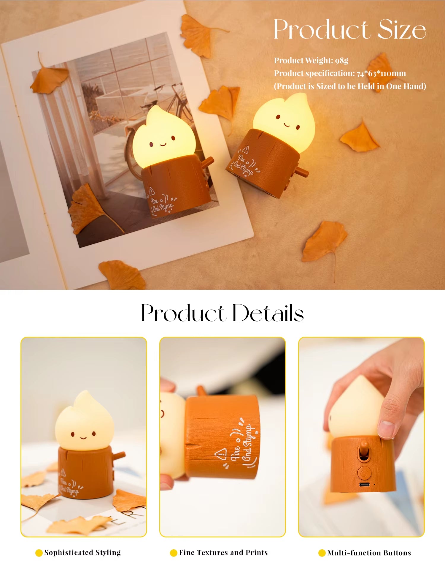 Luz Nocturna Infantil en Forma de Vela – Regulable y Segura para Dormitorio