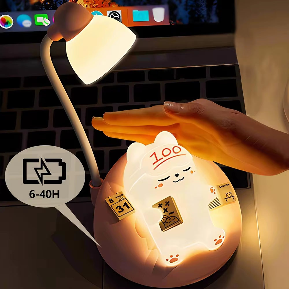 Mini Lámpara LED Gato – Luz Ajustable, Recargable y Portátil para Dormitorio