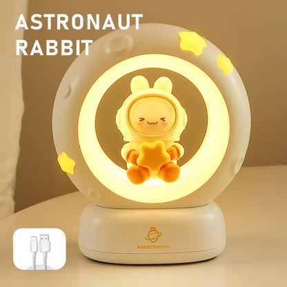 Cute Panda LED Clap Night Light Cat Rabbit USB Rechargeable Reading Table Lamp Room Decor Gift for Baby Children Sleeping Lights