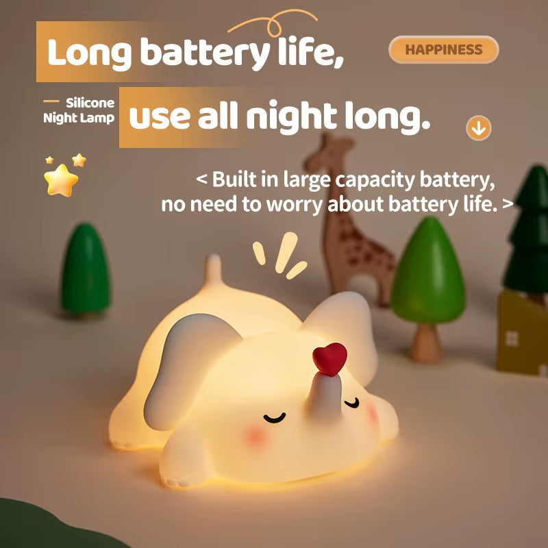 Lámpara Nocturna LED Animalito – Recargable USB, Portátil