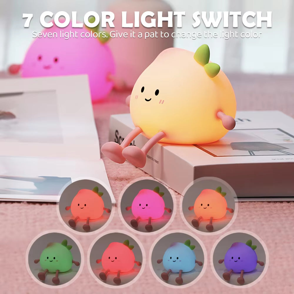 Mini Lámpara LED Durazno – Decorativa, Recargable y Regalo para Niños