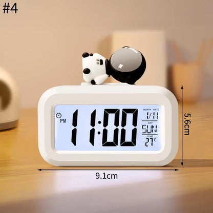 Reloj Despertador LED Kawaii – Cerdito, Luz Nocturna y Digital