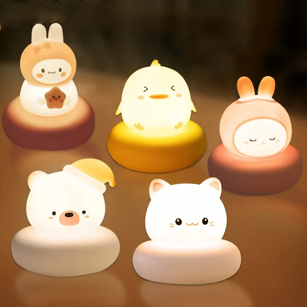 Lámpara de Mesa LED Infantil – Animalito Tierno, Dimmable 3 Niveles